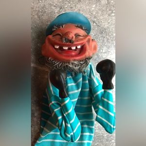 ROJUS Laughing Man Boxing Punching Hand Puppet - Vintage - Working Hand Controls